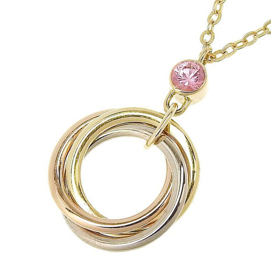 Cartier Baby Trinity Pink Sapphire Necklace 18K Yellow Gold 18K White Gold 18K