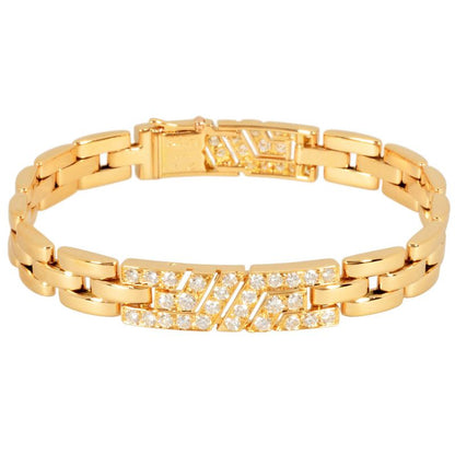 Cartier Maillon Panthère Bracelet 18K Yellow Gold 354g 3 Rows Yellow Gold With