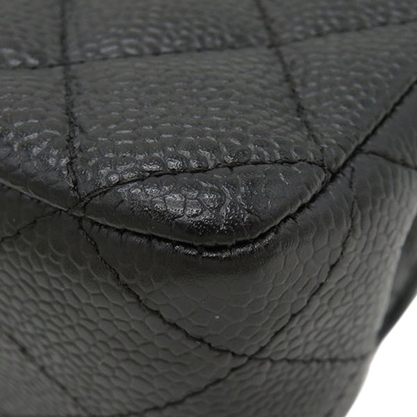 Chanel Shoulder Bag Matelasse 25 Flap Bag Caviar Skin Black Silver Hardware