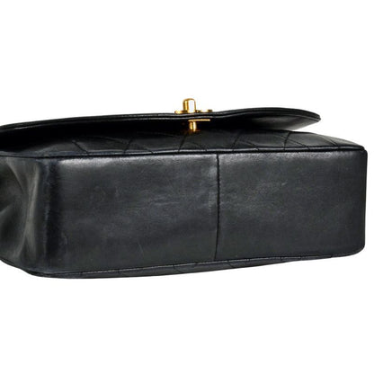 Chanel Matelasse Diana Chain Shoulder Bag Lambskin A01165 Black Gold Hardware 7