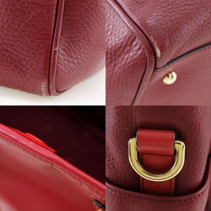 Loewe 2WAY Shoulder PIEL Vacuna Cowhide 318.32c86 Leather Red Ladies Handbag