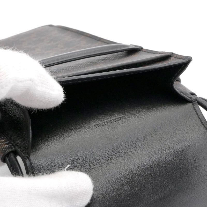 Celine Mobile Smartphone Accessories Leather Canvas Black Triomphe Logo Phone