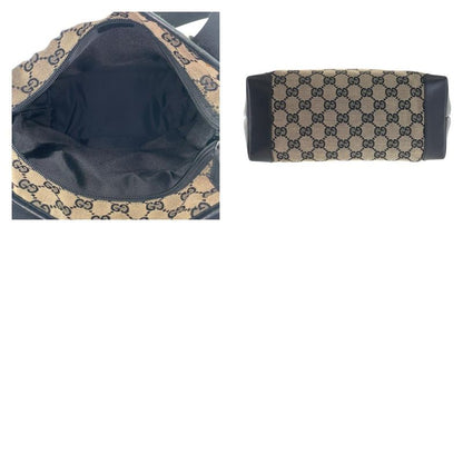 Gucci GG Canvas Beige Black Brown GG Canvas/leather 019 0402 Tote Bag Shoulder