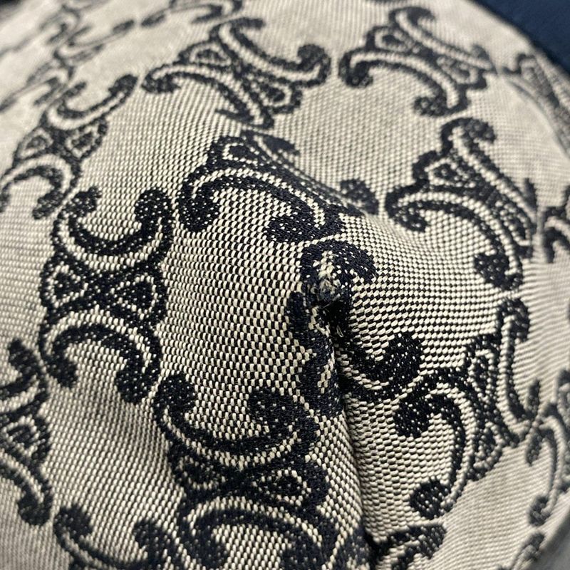 Celine Tote Bag Macadam Pattern Dark Navy Ivory And Multi Leather