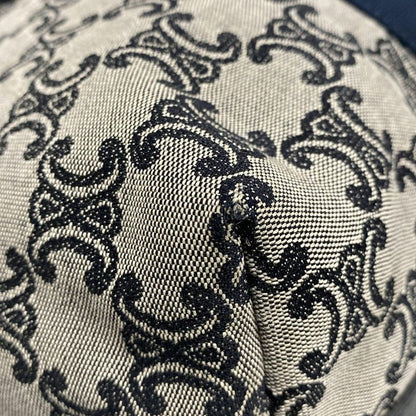 Celine Tote Bag Macadam Pattern Dark Navy Ivory And Multi Leather