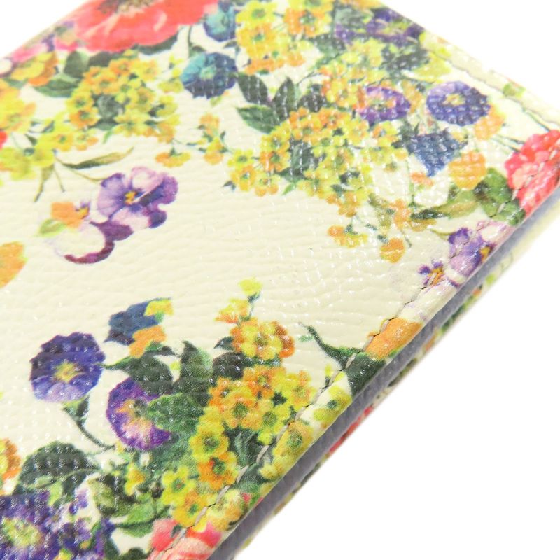 Christian DIOR Flower Card Case Leather Women
