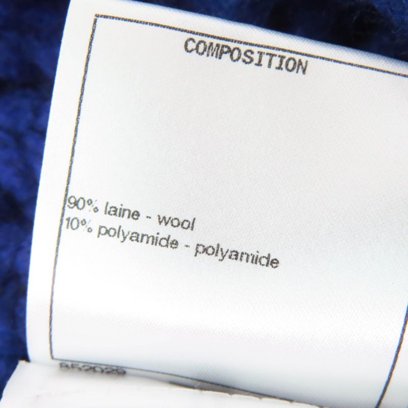 CHANEL P72987k10476 Knit Neck Warmer/arm Warmer 2-piece Set With Coco Mark Blue