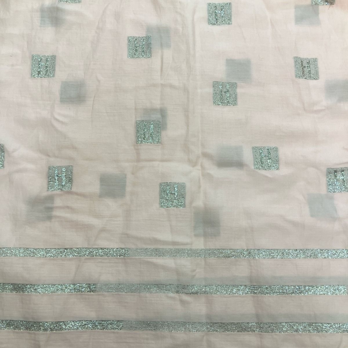 Hermes H Logo Shawl Large Lamé Light Pink