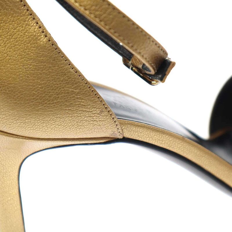 Hermes Joy 70 Joy Ankle Strap Sandals Bl2421207 Gold Tone 36