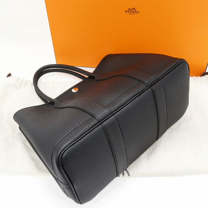 Hermes Tote Handbag Garden Party 30 TPM Negonda Black Silver Hardware