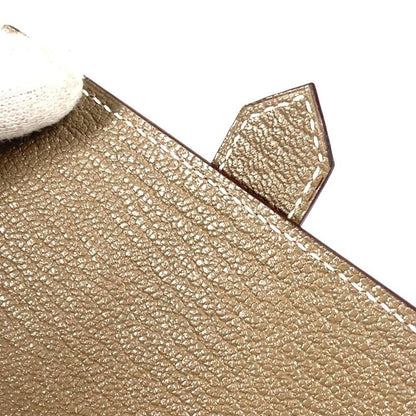 Hermes Key Case Bearn 4P 4-strand Chevre Etoupes Grayish