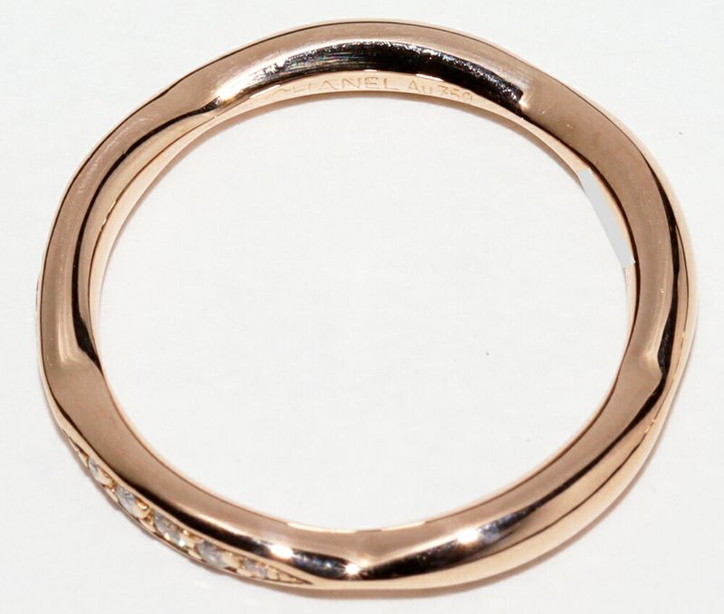 Chanel Ring 18K Pink Gold 10P Diamonds (approx 008ct) Camellia Collection Half