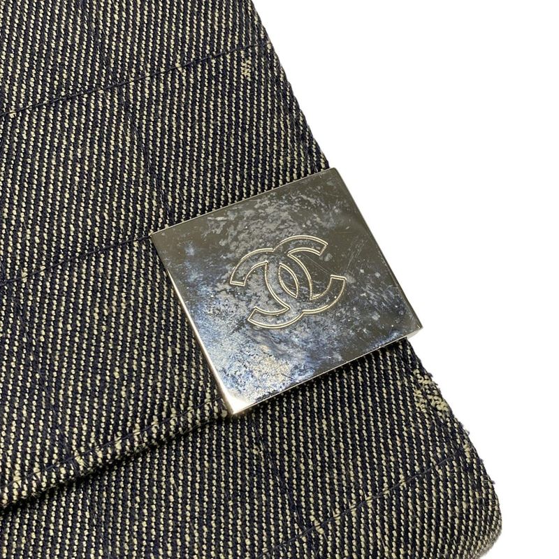 Chanel Shoulder Bag Chocobar Navy Silver Hardware / Chain Shoulder / Flap Bag