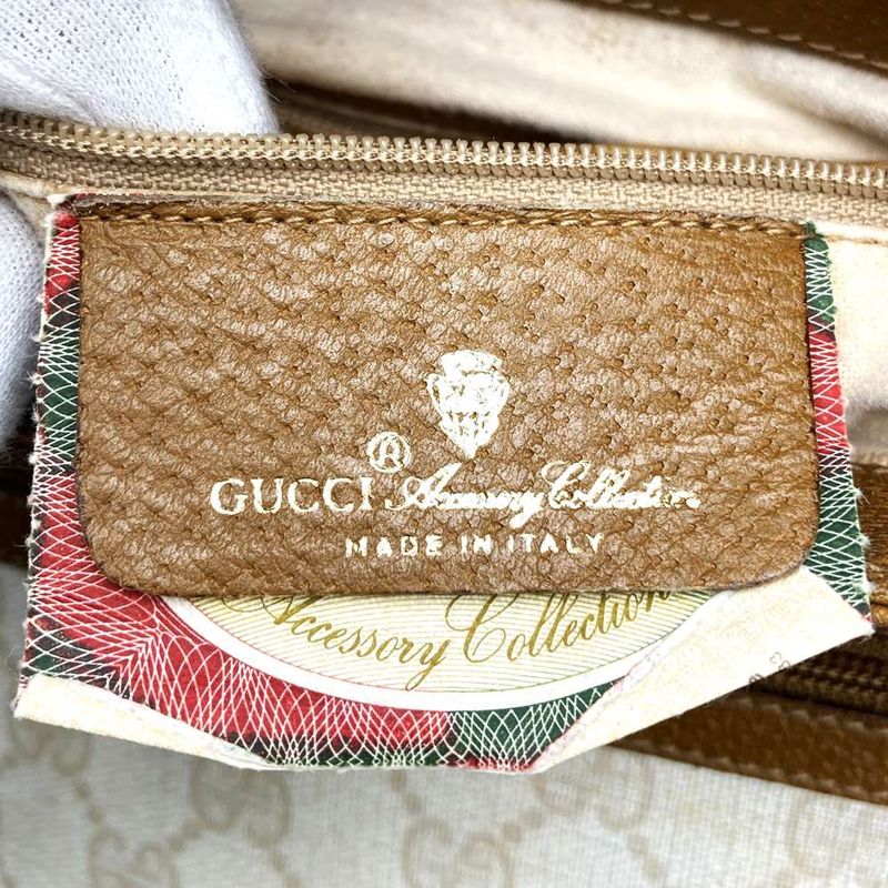 Gucci 89 02 075 Clutch Bag GG Supreme Canvas White Brown Ladies Men