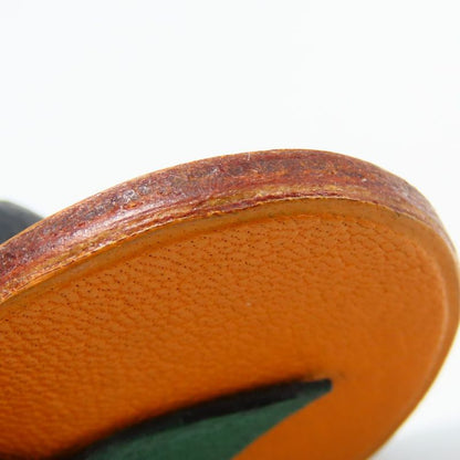 Hermes Bag Charm Leather Silver 925 Orange Silver Hardware Accessories Small