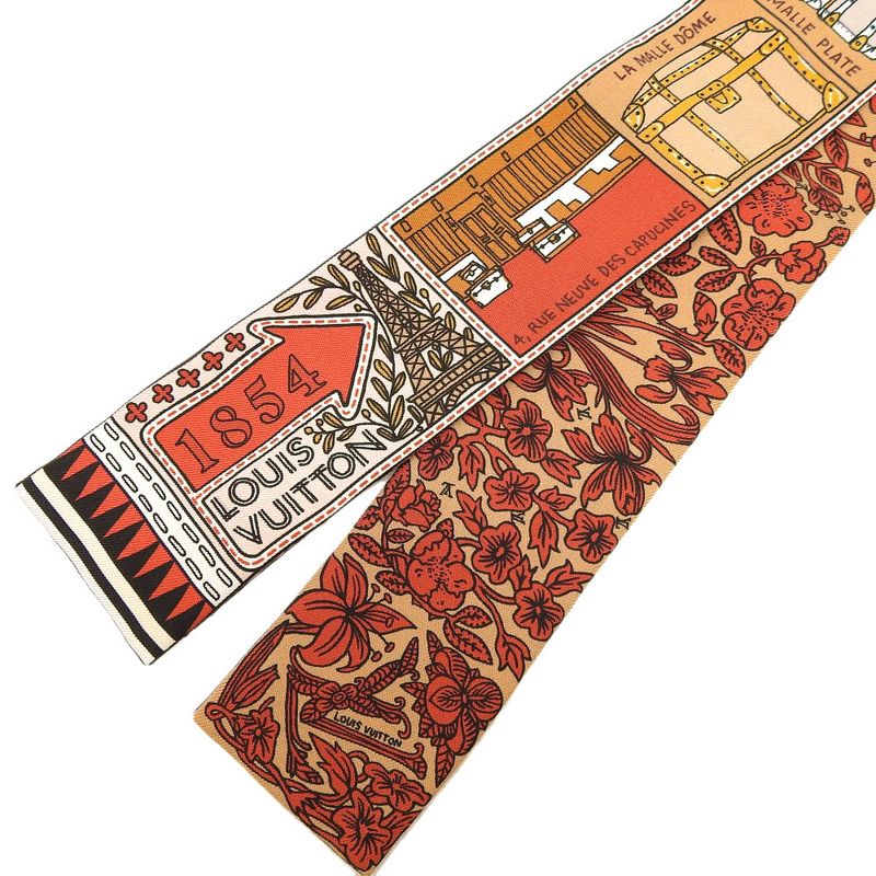 Louis Vuitton Bandeau BB Joudreux M70856 Silk Brown/red Rt0138 Women's Scarf