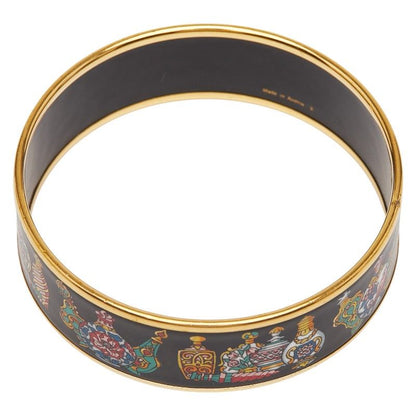 Hermes Emile GM Cloisonne Black Gold Plated Ladies Hermes