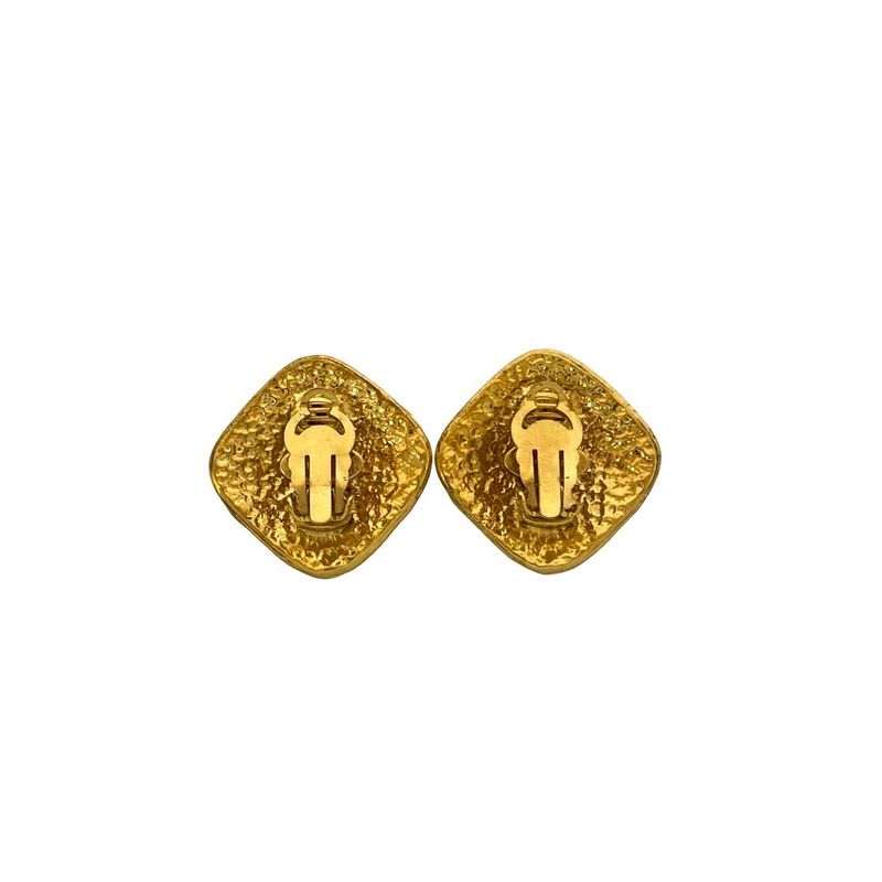 Chanel Vintage Coco Mark Motif GP Earrings Ear Cuff Accessory Gold 94P