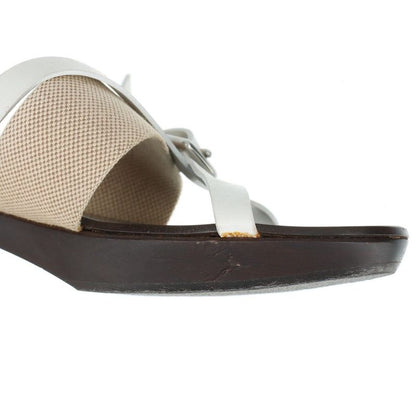 Hermes Leather Wood Sole Belt Sandals Women's 35 Brown Made In Spain