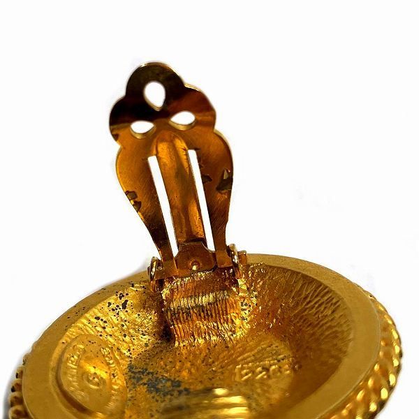 Chanel Faux Pearl Rhinestone Gold Branded Accessories Earrings Ladies