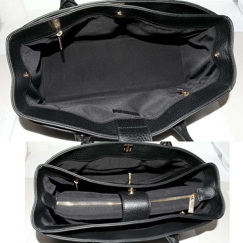 Chanel Tote Shoulder Bag Executive Soft Caviar Skin Black Gold Hardware 2WAY