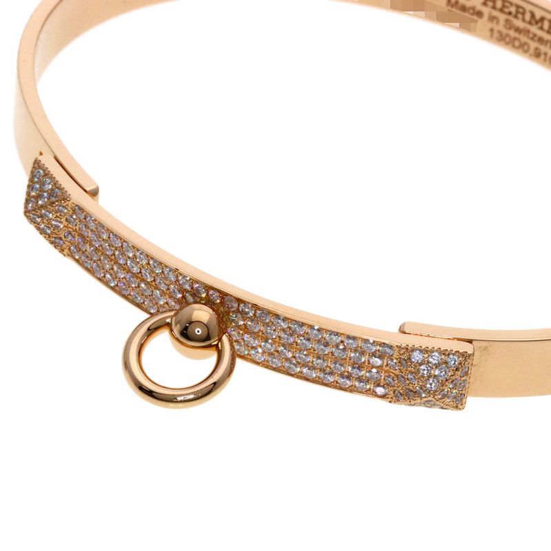 Hermes Collier De Cyan Diamond ST Bracelet 18K Pink Gold Ladies