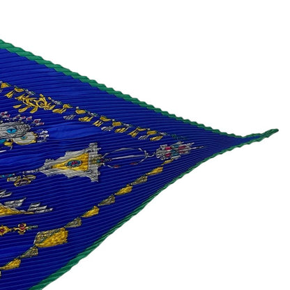 Hermes Silk Scarf Pleated Desert Accessories Blue