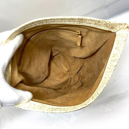 Bottega Veneta Twist Clutch Bag Beige White 607964