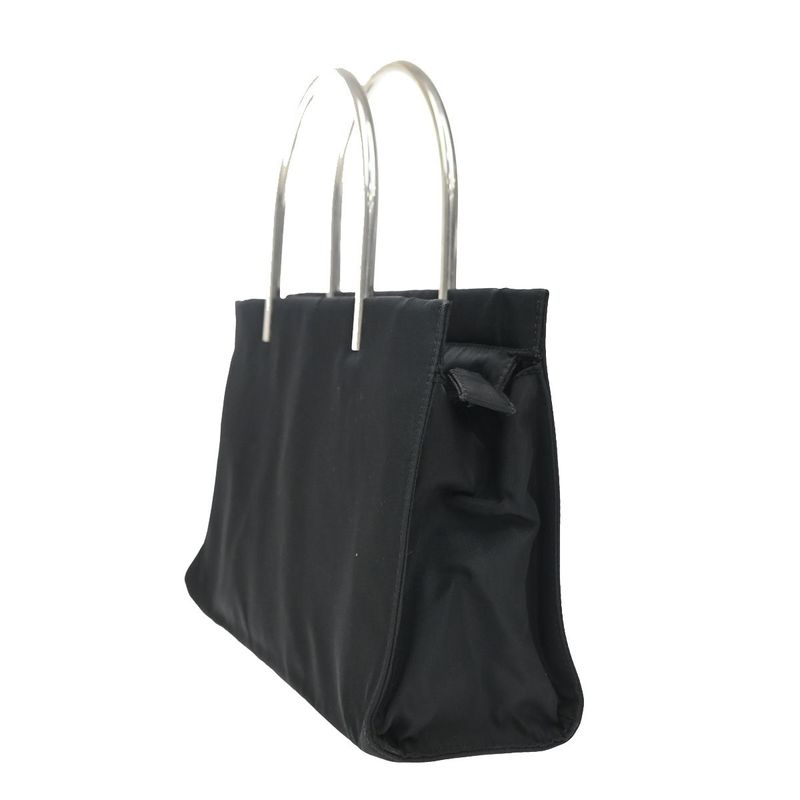 Prada Handbag Black Nylon Leather 80ka730