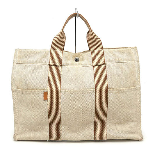 Hermes New Fourre Tout MM Canvas Tote Beige A4 Size