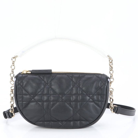 Christian Dior Canage Vibe Hobo Small Lamb Leather 2WAY Shoulder Bag Women EBE