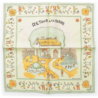 Hermes Petit Carré 45 Silk Homecoming Gavroche Scarf Greenish Multicolor