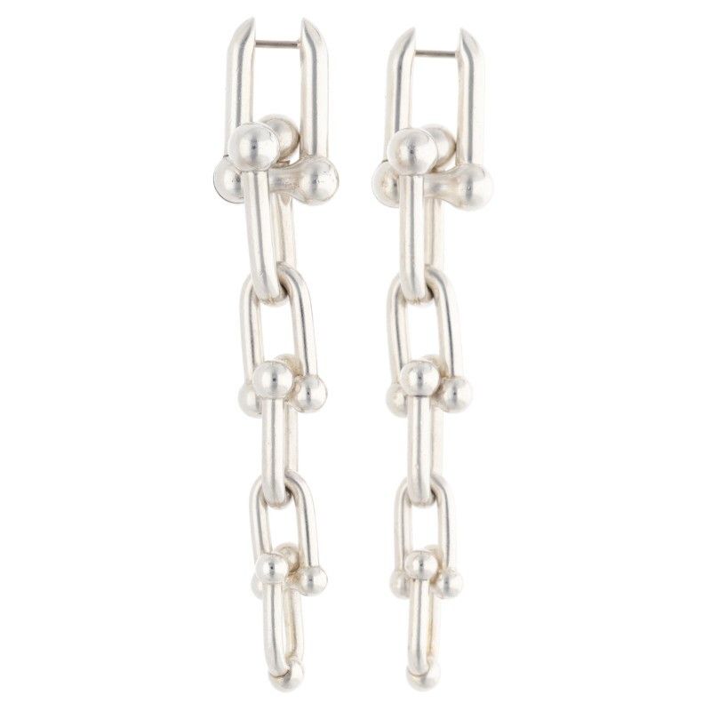 Tiffany & Co Hardwear Hardware Graduated Link Silver Earrings Men's