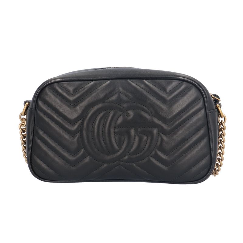 Gucci GG Marmont Shoulder Bag Leather 447632 Black Ladies Gucci  Gucci