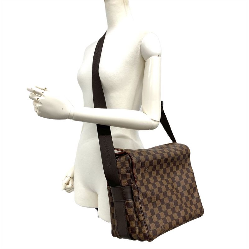 Louis Vuitton Naviglio Shoulder Bag Damier Ebène N45255 Brown Gold Hardware