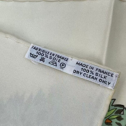 Hermes Carre 90 Sichuan Silk Scarf White