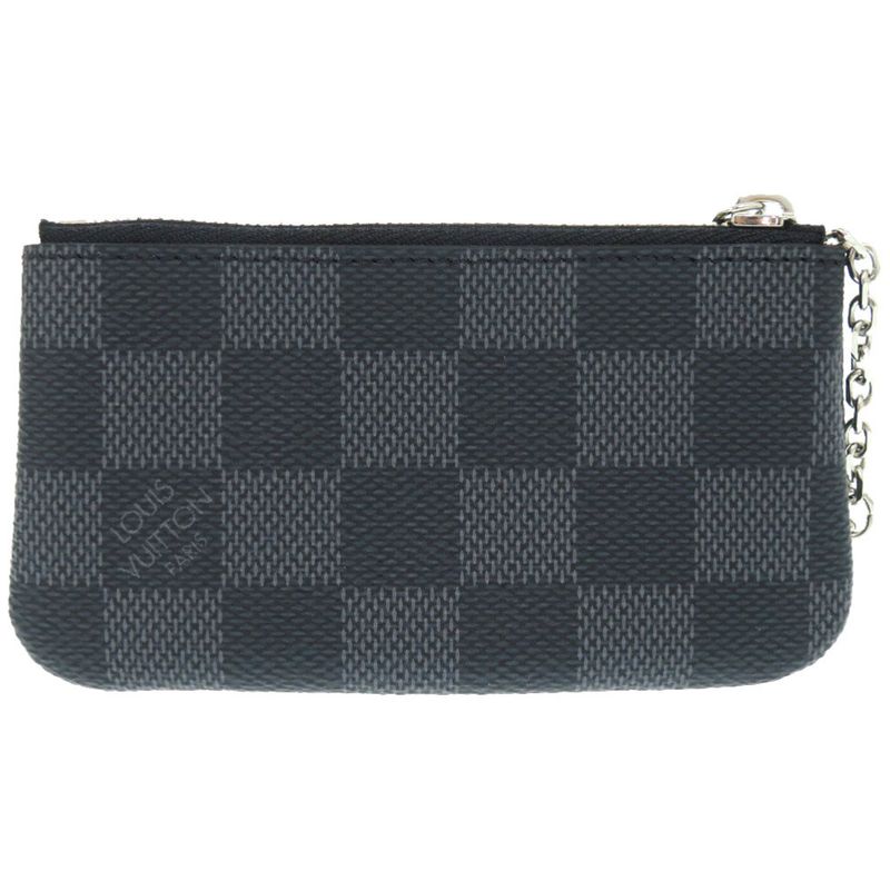 Louis Vuitton Pochette Cles Damier Graphite N60155 Coin Case Wallet LV 0798