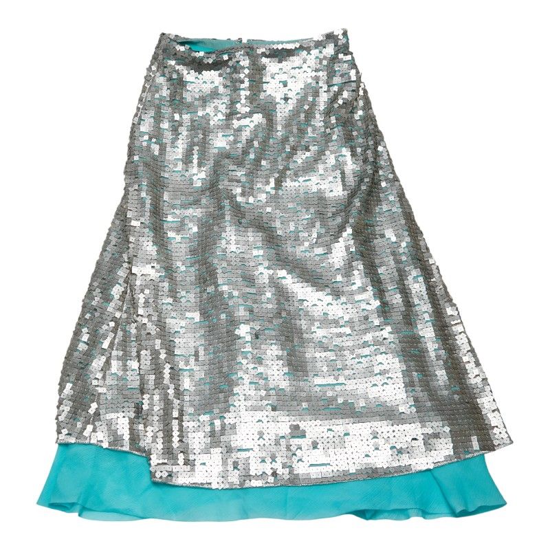Fendi Sequined Skirt Size: 36 Light Blue Silver Silk Women's Fendi