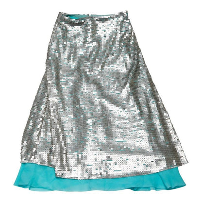 Fendi Sequined Skirt Size: 36 Light Blue Silver Silk Women's Fendi