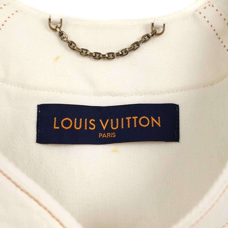 Louis Vuitton 22ss Monogram Embossed Baseball Shirt E53 Hms45w White S