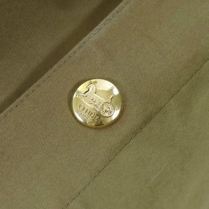 Celine 2r61c575p Cotton Logo Button Cotton Twill Safari Dress Short Sleeve