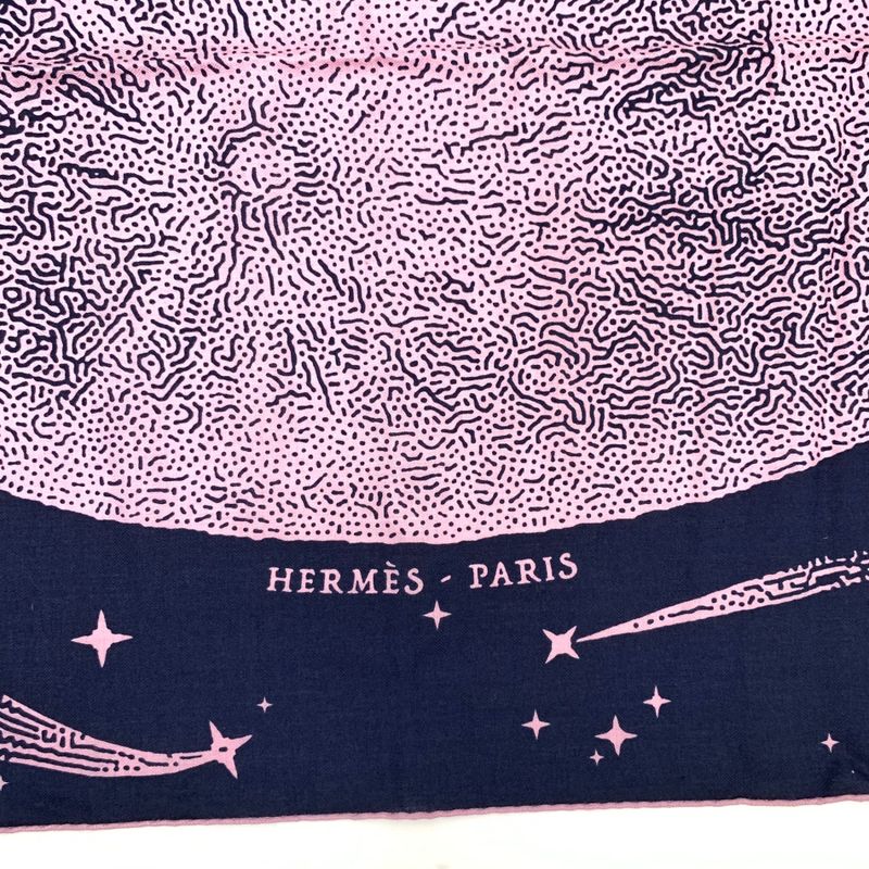 Hermes Carre Geant Carre 140 Clair DE LUNE Scarf Large Shawl Cashmere Silk Rose