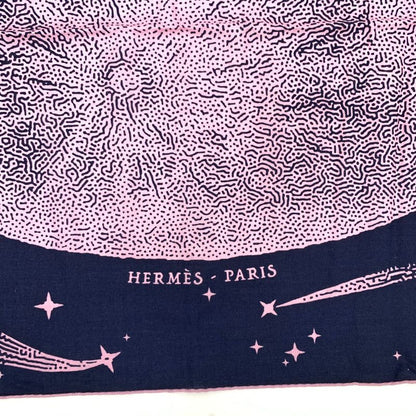 Hermes Carre Geant Carre 140 Clair DE LUNE Scarf Large Shawl Cashmere Silk Rose