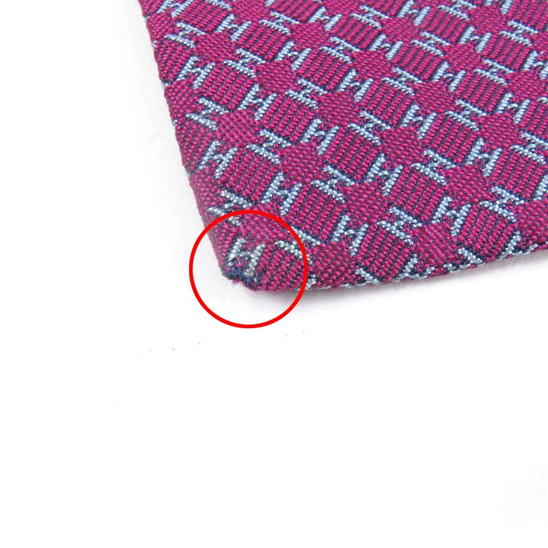 Hermes 659165t 100% Silk H Logo Allover Pattern Tie Regular Tie Purple With Box