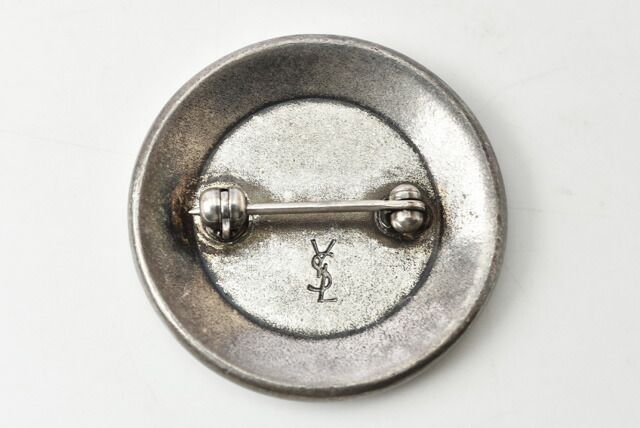Saint Laurent Pin Brooch Pin Badge Saint Laurent Brooch Vintage Silver Y Logo