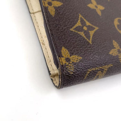 Louis Vuitton Portefeuille Antholite Monogram PVC Brown Folded Long Wallet Gold