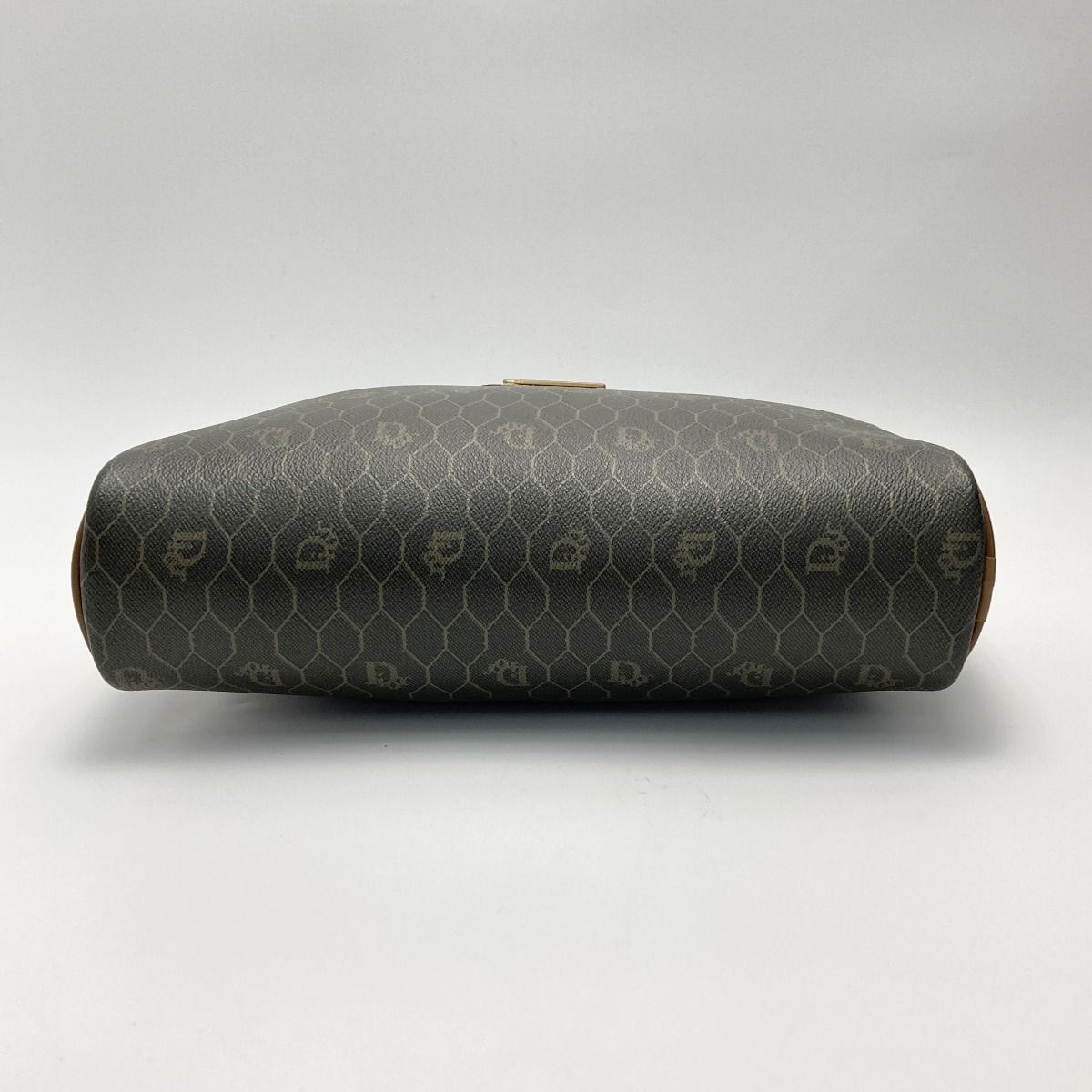 Christian Dior Honeycomb Pattern Clutch Bag Black Second Bag Vintage