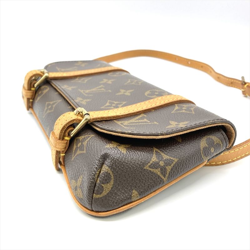 Louis Vuitton Pochette Marel Shoulder Bag Monogram Canvas M51159 Brown Gold