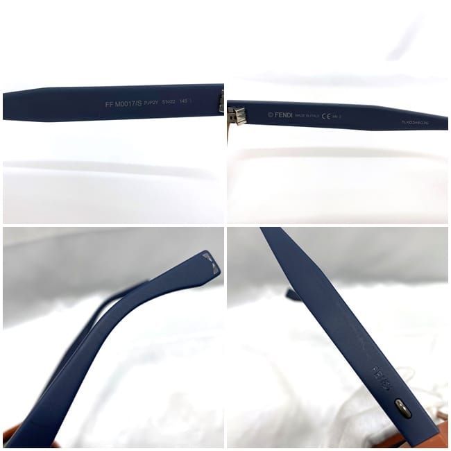 Fendi Sunglasses Gray Navy Blue FF M0017 Excellent Condition