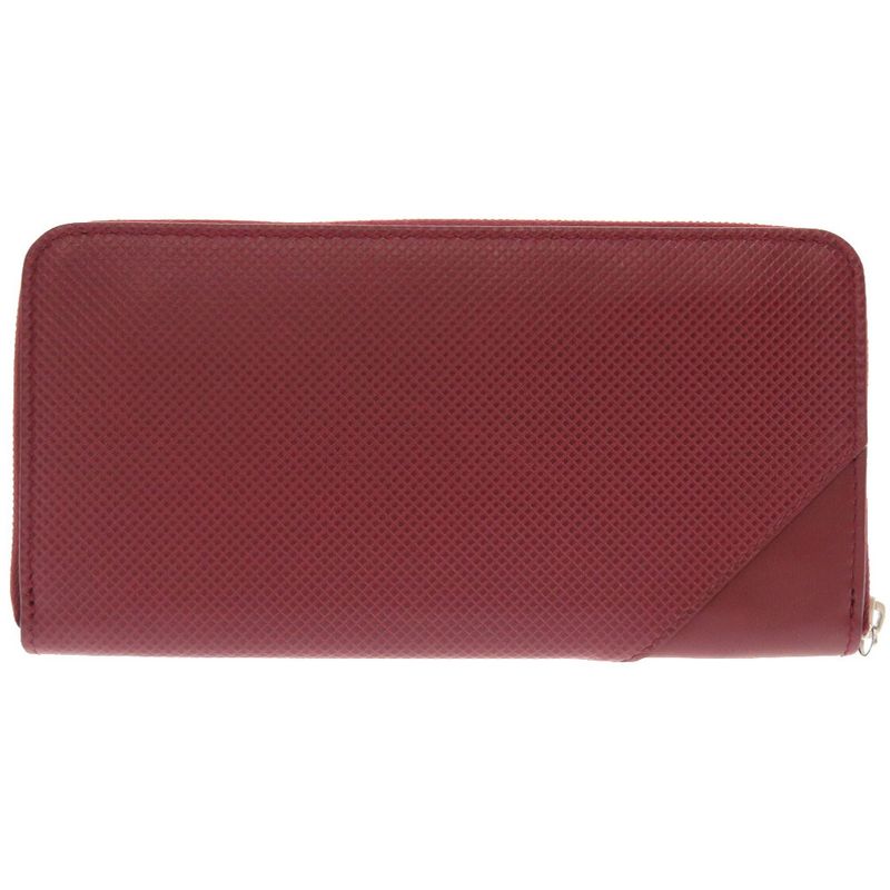 Bottega Veneta Marco Polo Leather Bordeaux 573431 Round Zipper Long Wallet Red